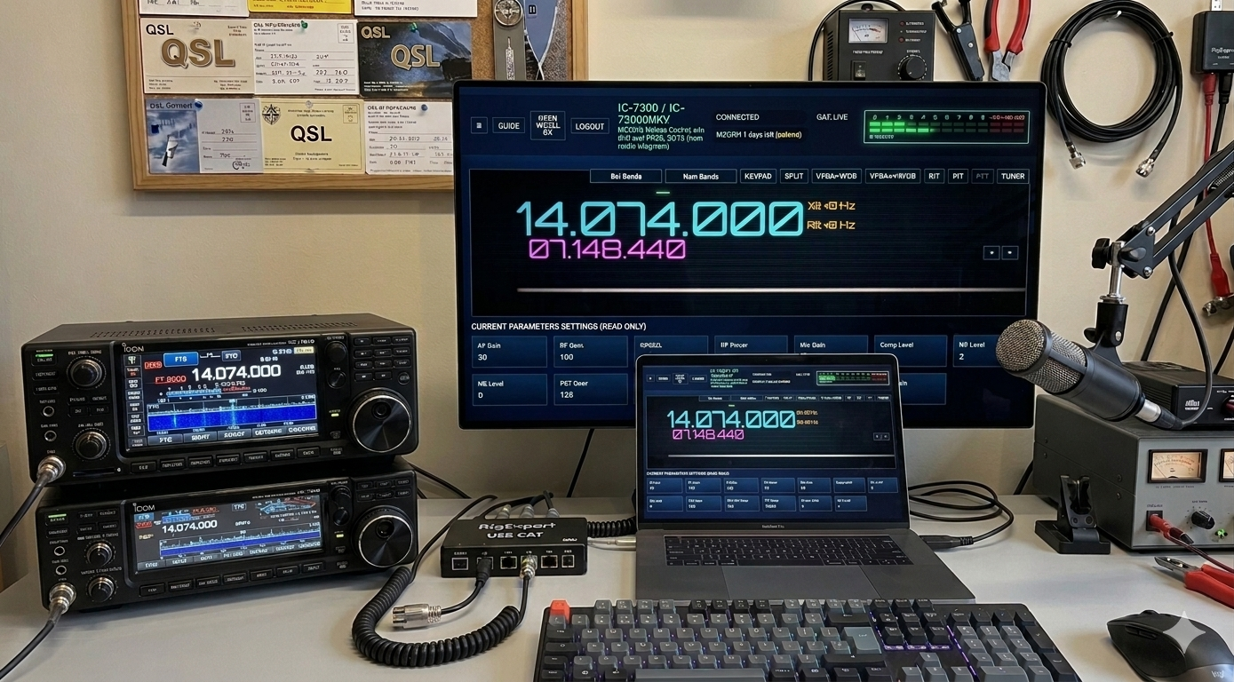 Icom radio connected for USB CAT control