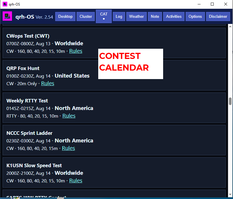 Contest Calendar