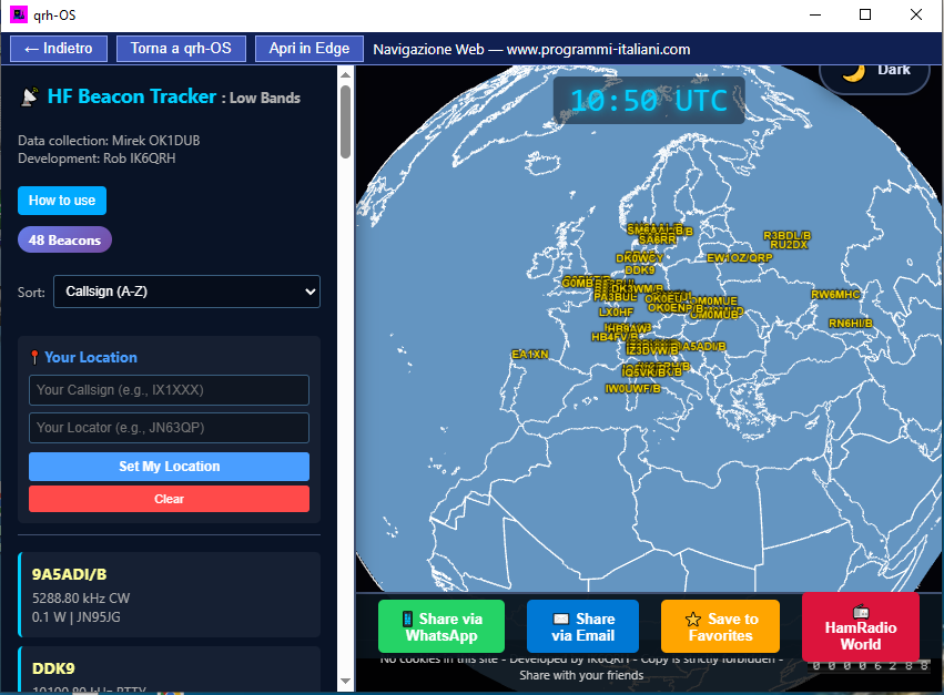 HF low bands beacons globe