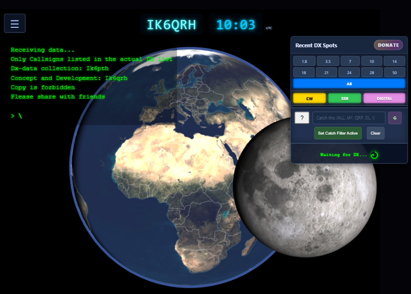 Visual DX interactive globe